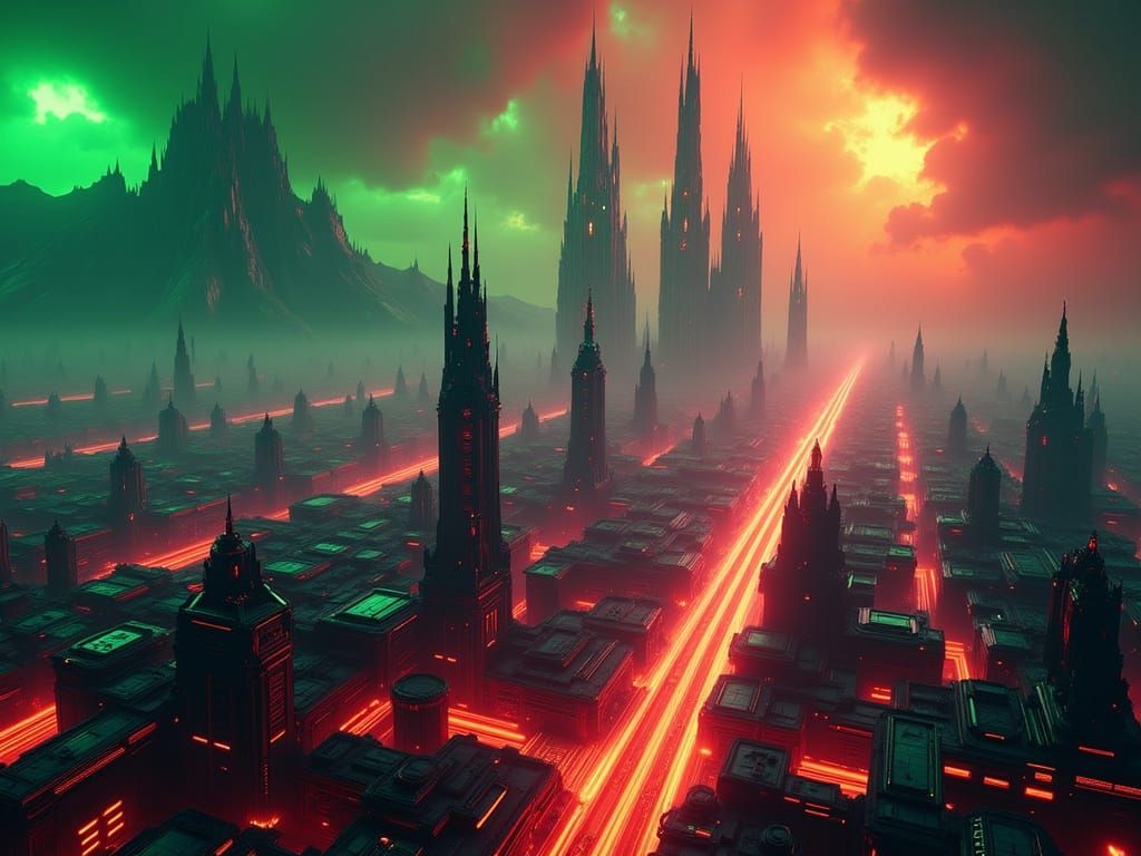 Cyberpunk City Celebrates National Sherbet Day