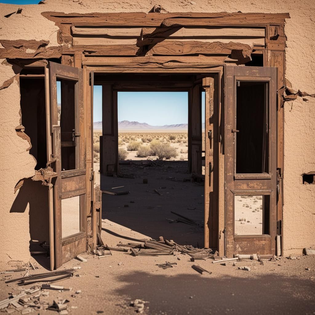 Desert Ghost Town: An Abandoned Settlement