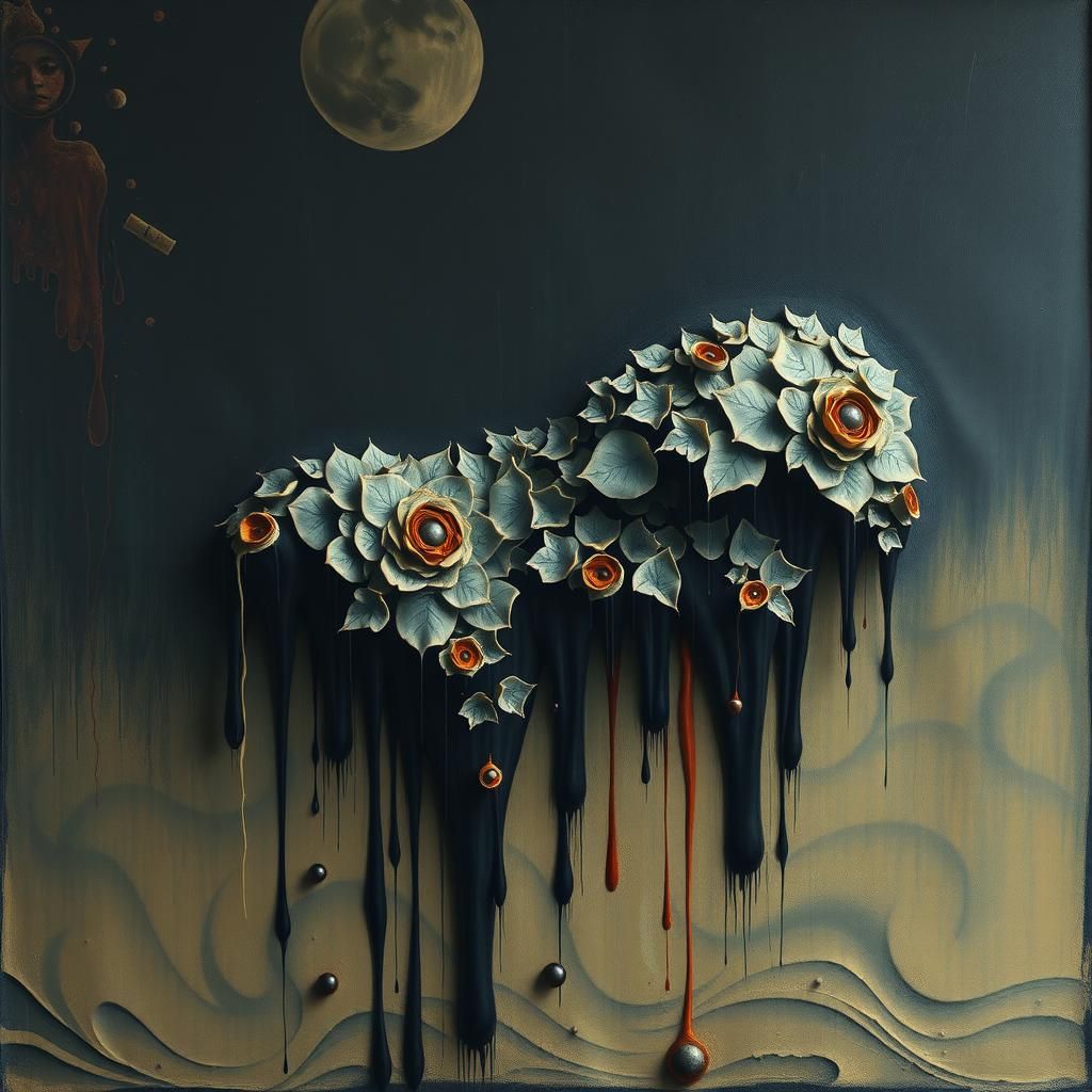 Surreal Fusion: Blues, Techno, and Melting Canvas