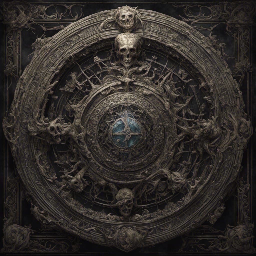 Mysterious Talisman with Skull, Dark Fantasy Art