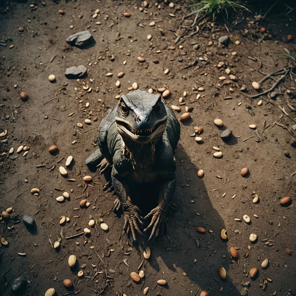 Cinematic Nut Still Life with Film Grain