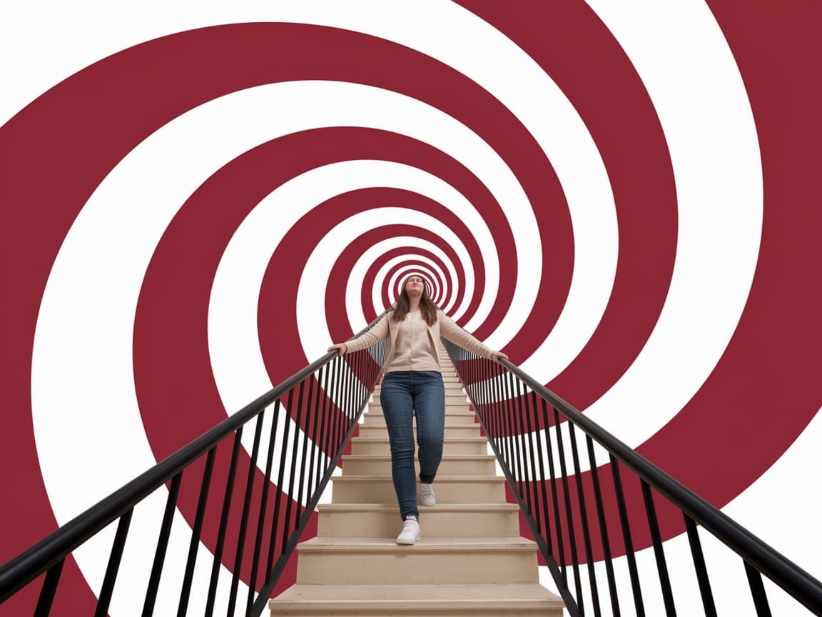Vertigo Sufferer Grips Staircase Railings