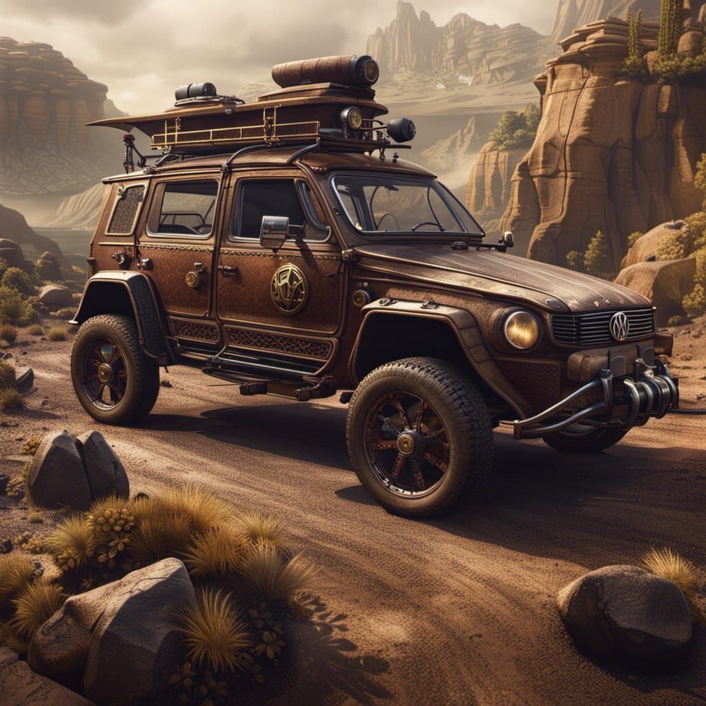 Steampunk VW Touareg in Detailed Matte Painting