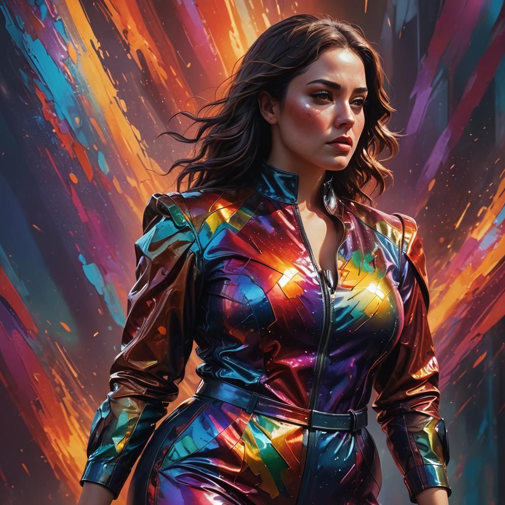 Curvy Brunette in Semi-Transparent Clothing: Hyperrealistic ...