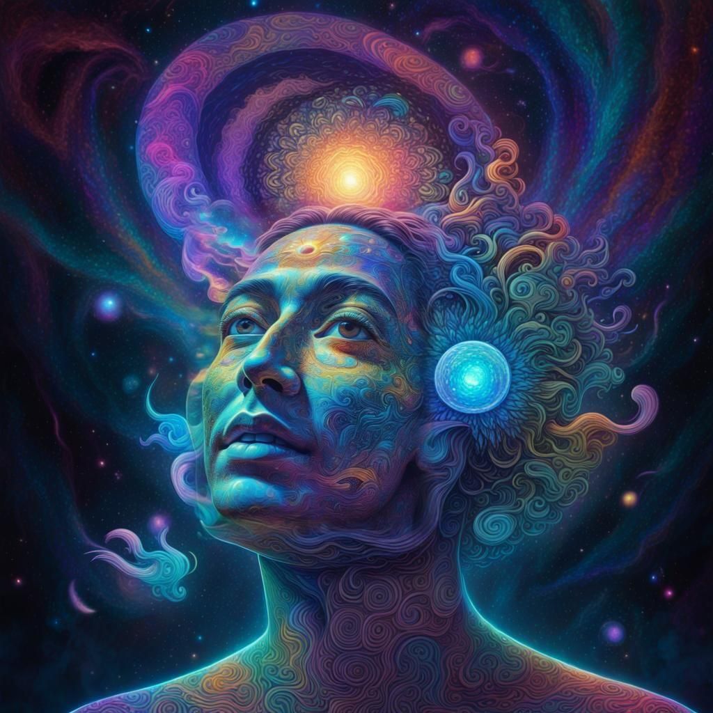 Psychedelic Astral Illustration: Finding Happiness