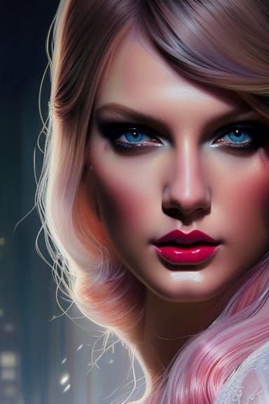 Taylor Swift in Kimono: Detailed Digital Portrait