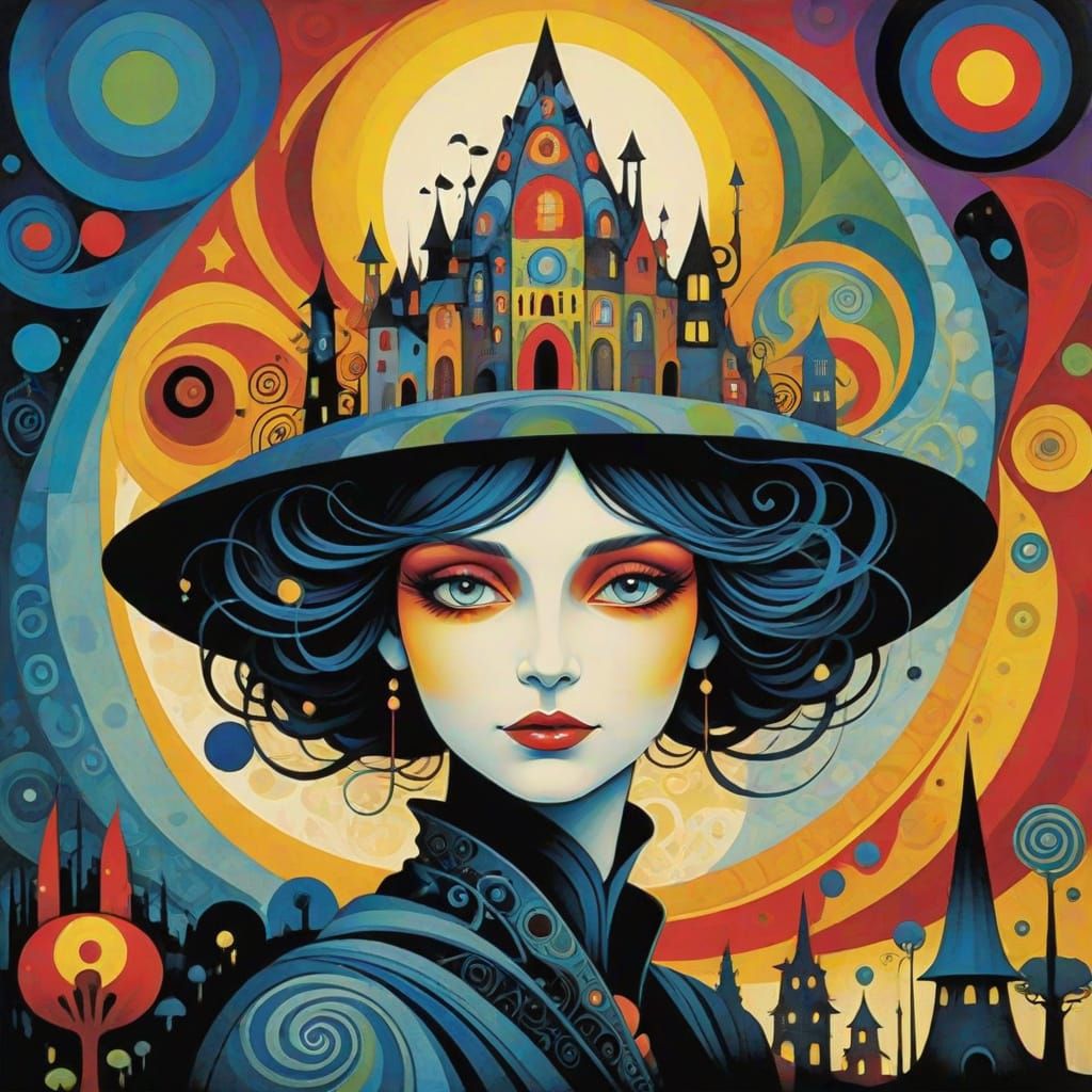 Abstract Surreal Colorful Silhouettes in Vibrant Art Styles