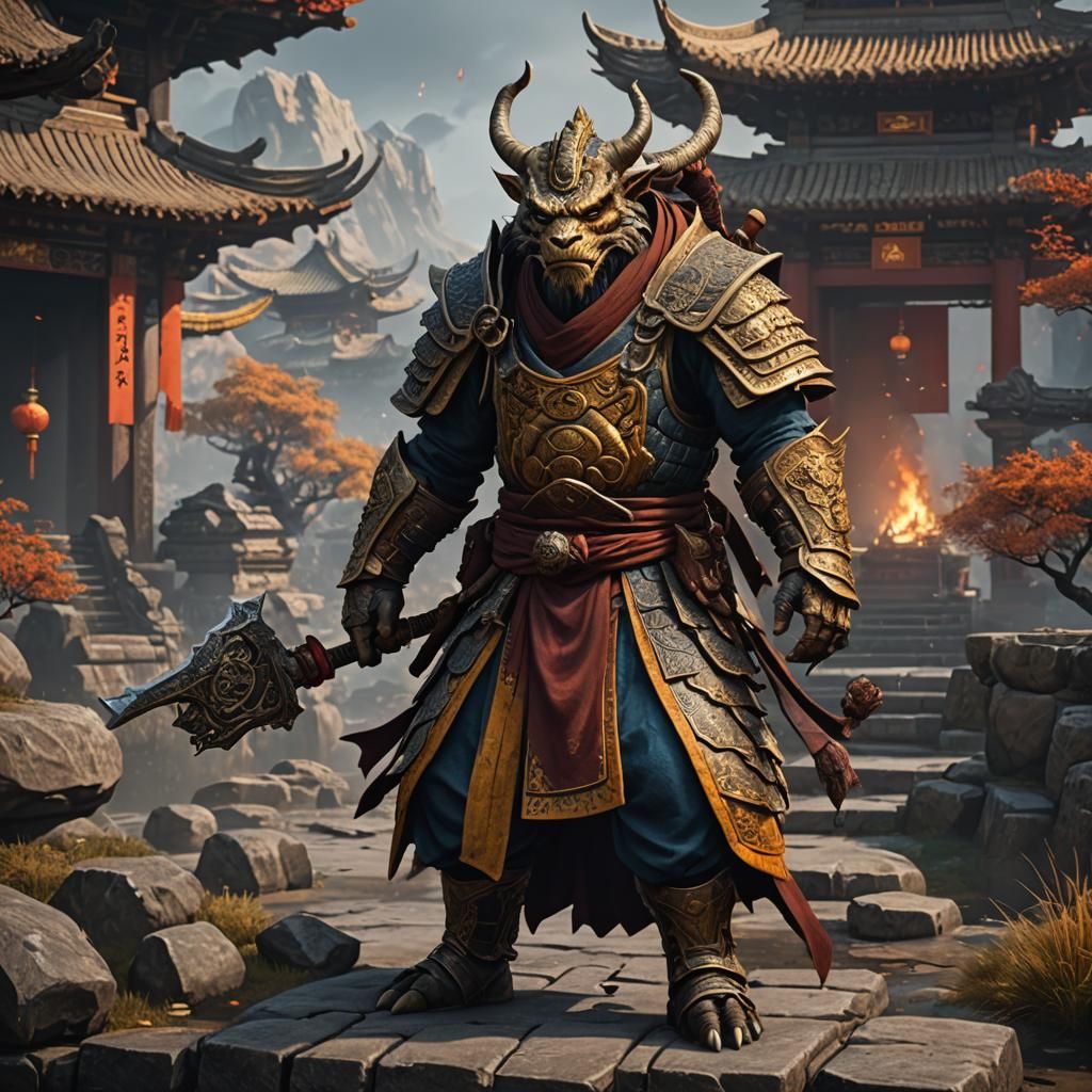 Dragonborn Shaolin Monk: Detailed Fantasy Art