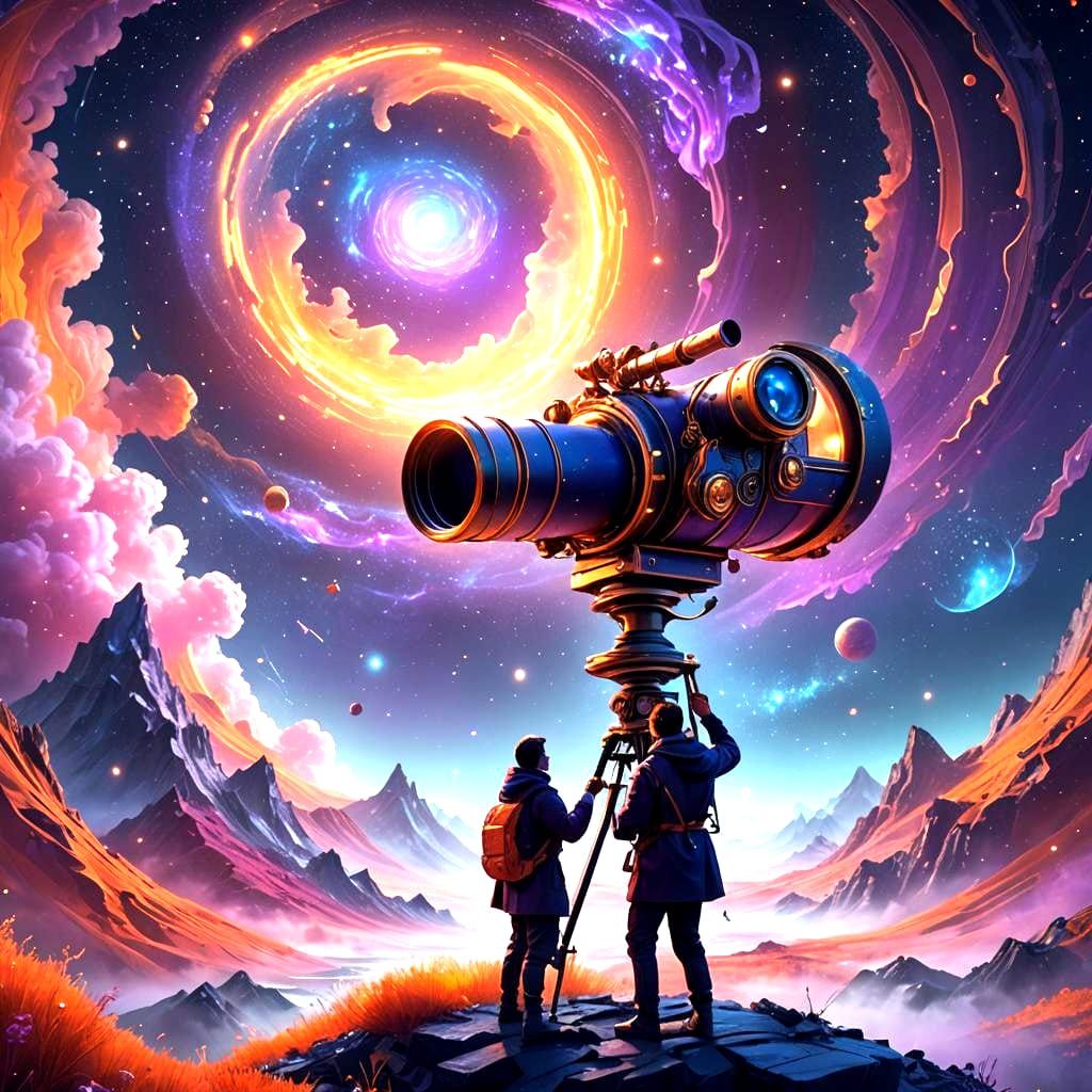 Stunning Universe Telescope: Detailed Matte Painting