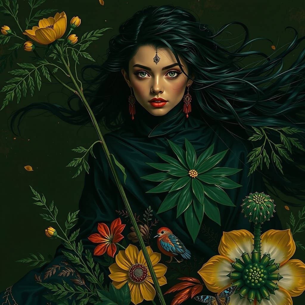 Fantastical Portrait with Deep, Dramatic Colors