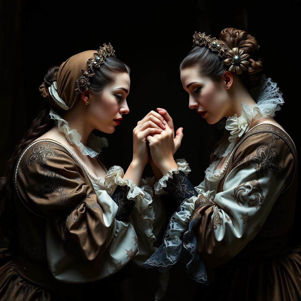 Elegant Ladies Engage in Intense Arm-Wrestling, in Dramatic ...