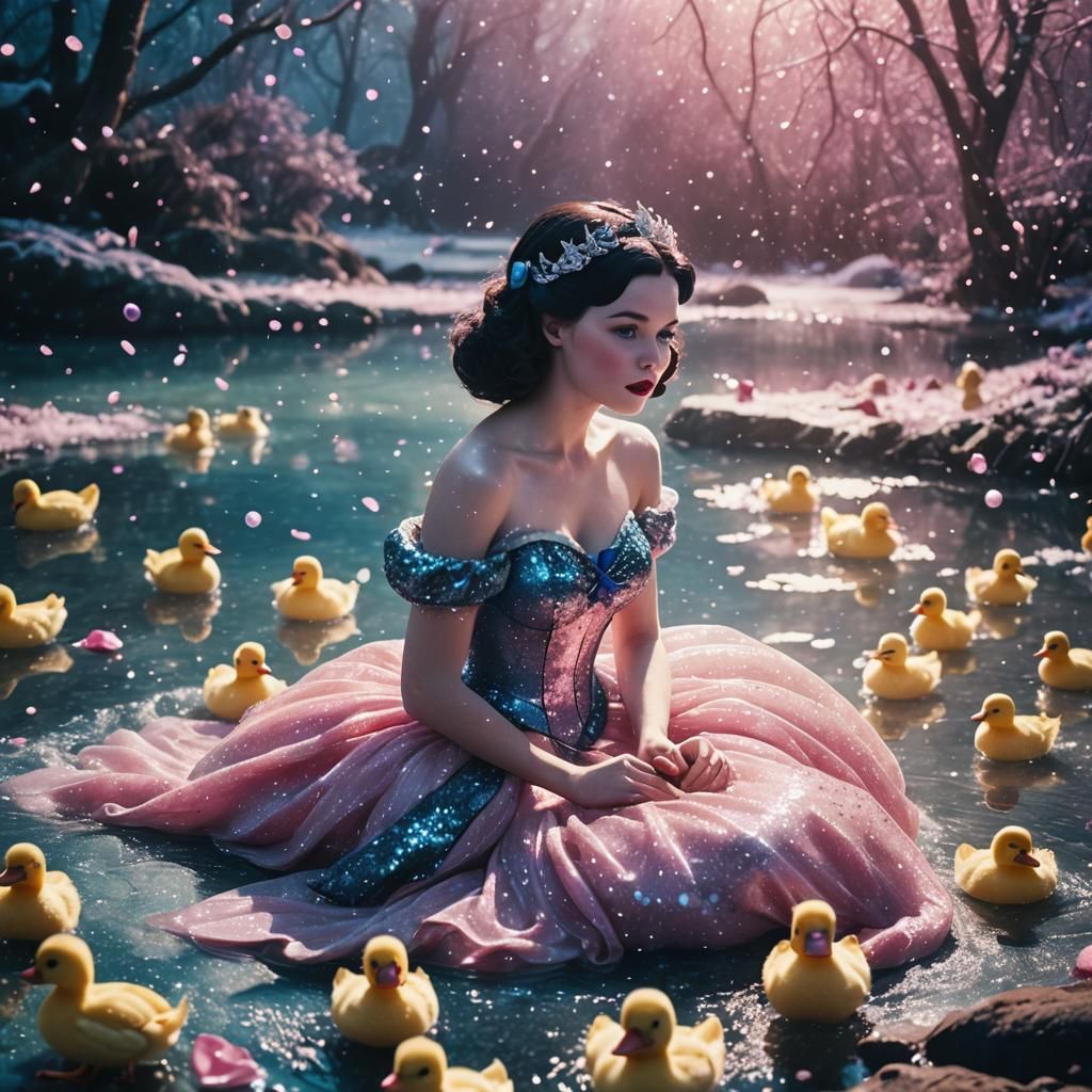 Snow White Space Mermaid with Sparkles