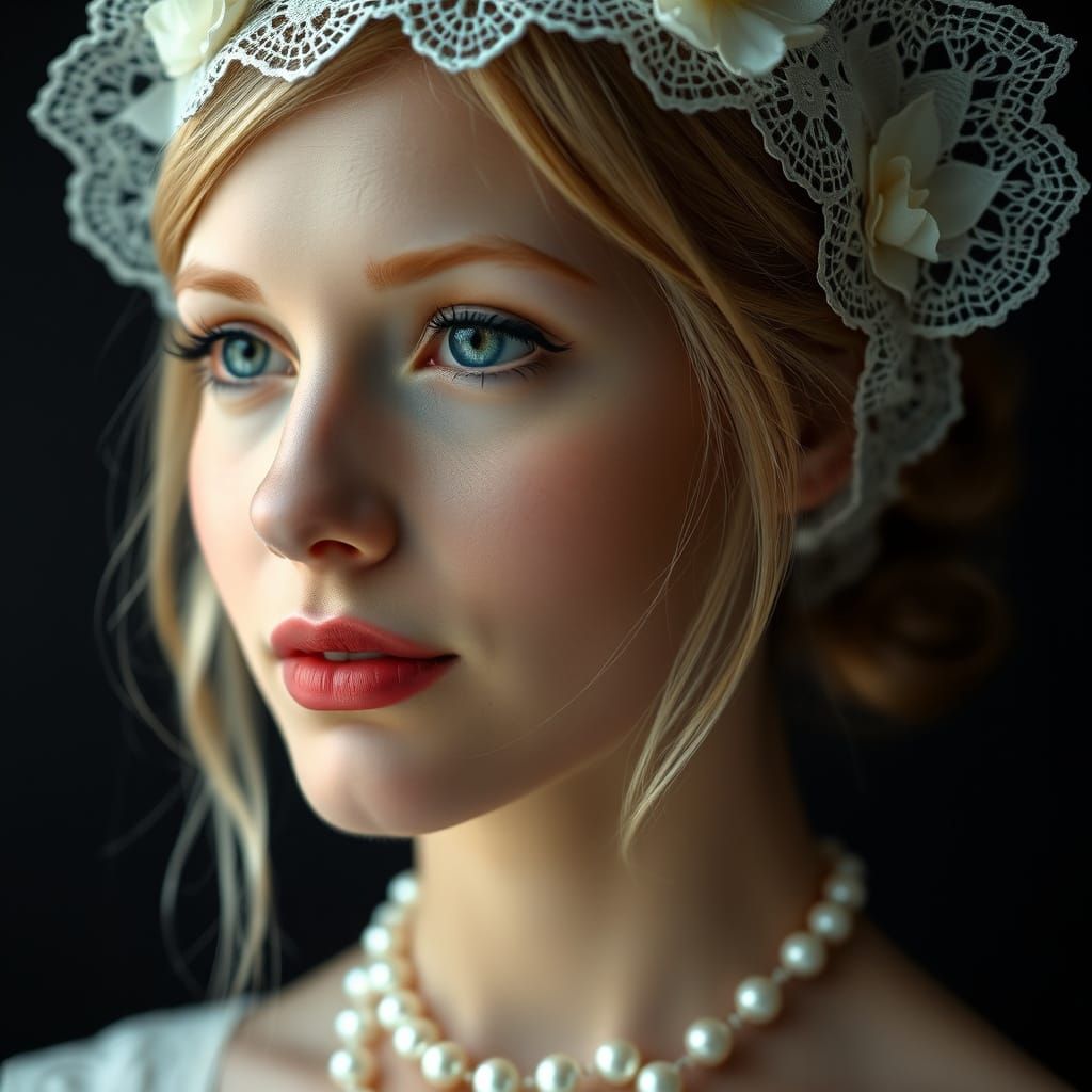 Elegant Woman in Vintage-Inspired Attire