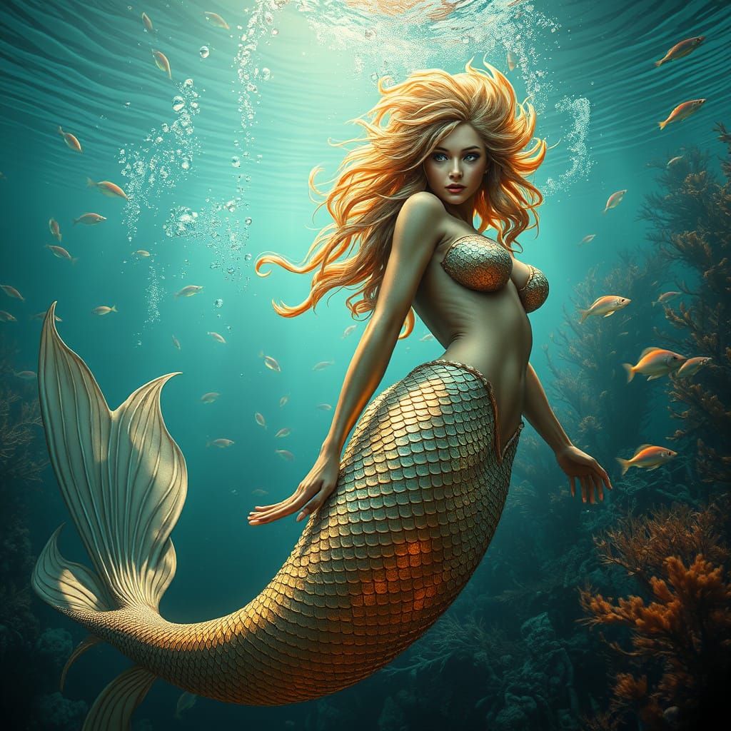 Cyberpunk Mermaid Goddess