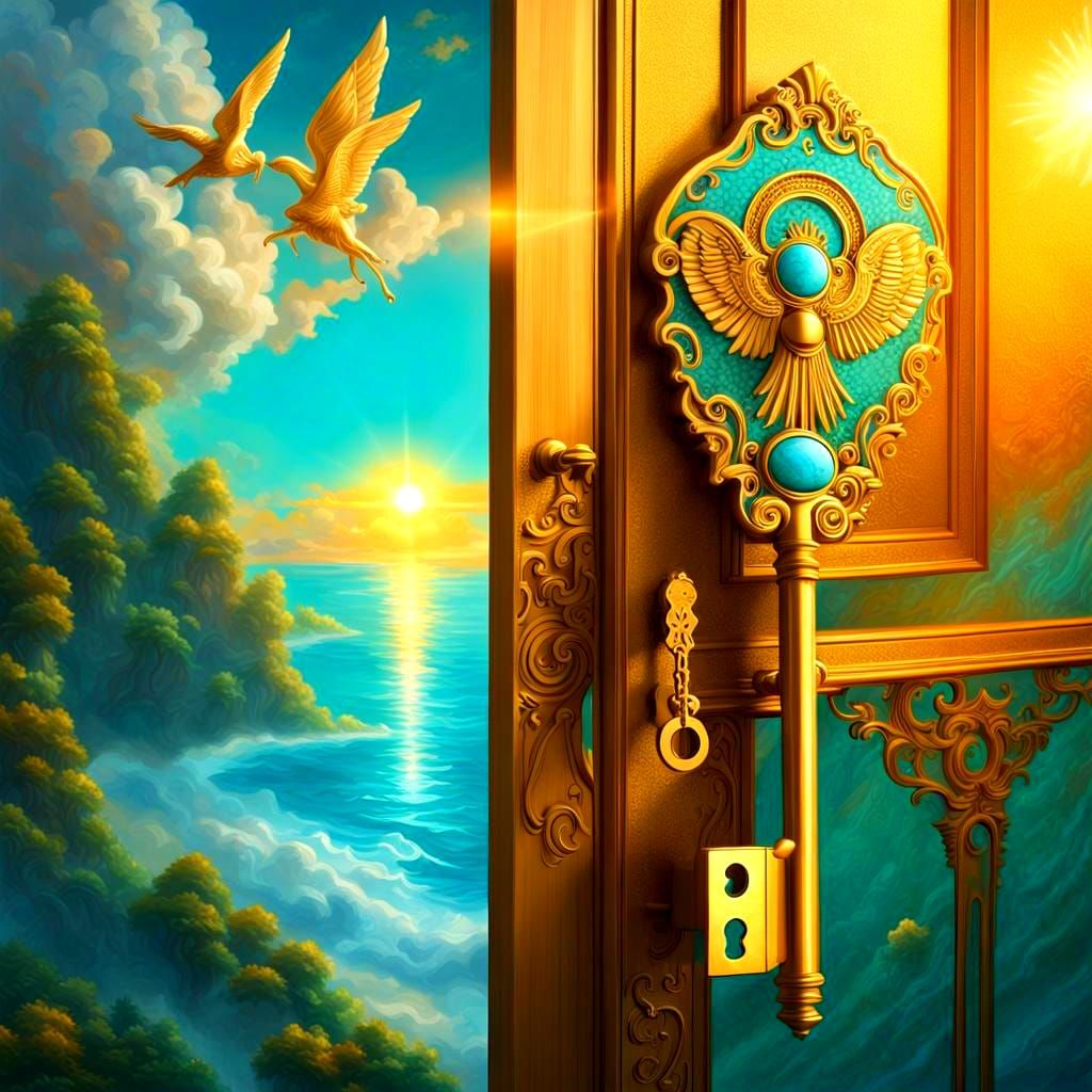 Key Unlocks Paradise in Surreal Splash Art