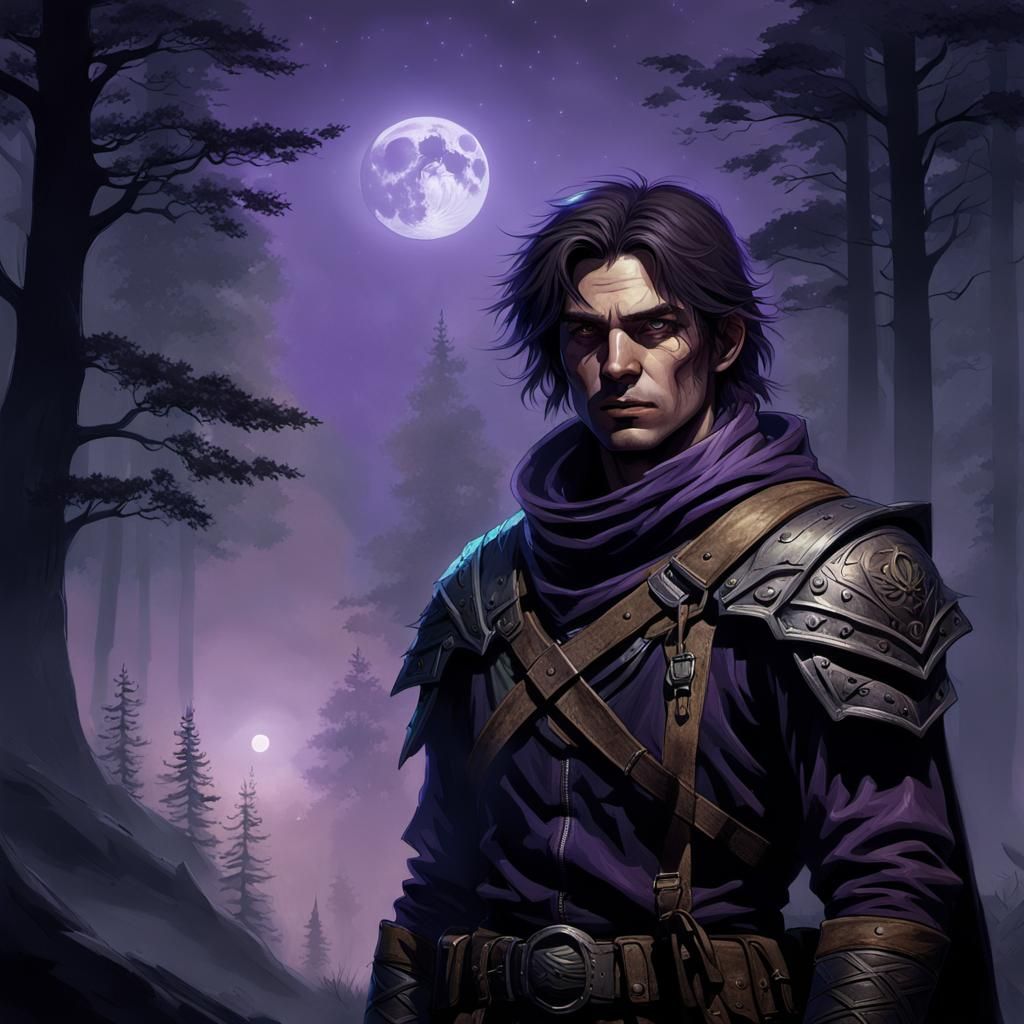 Ranger in Misty Forest: Dark Fantasy Portrait