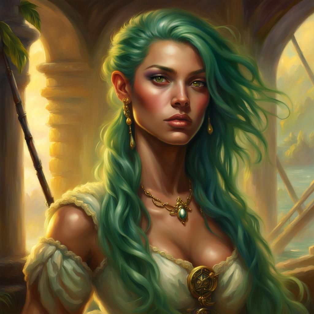 Pirate with Yellow Eyes in Ethereal Fantasy Style
