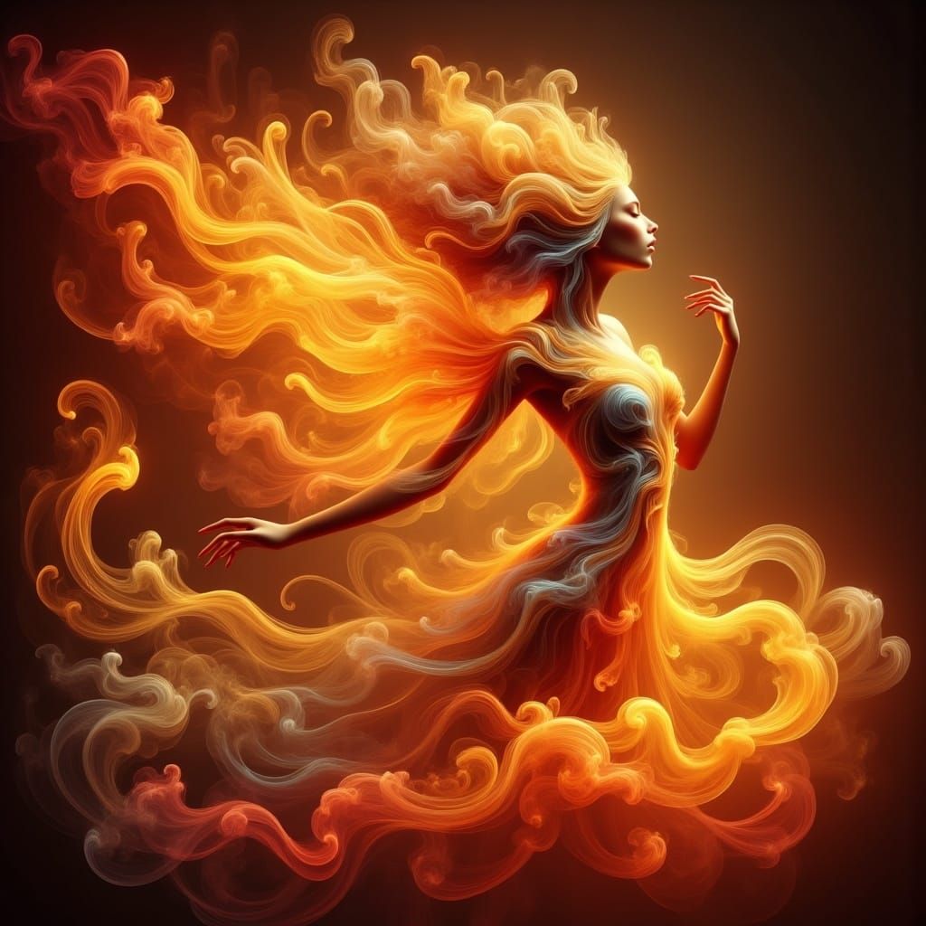 Iridescent Fire Sprite in Volcanic Kingdom