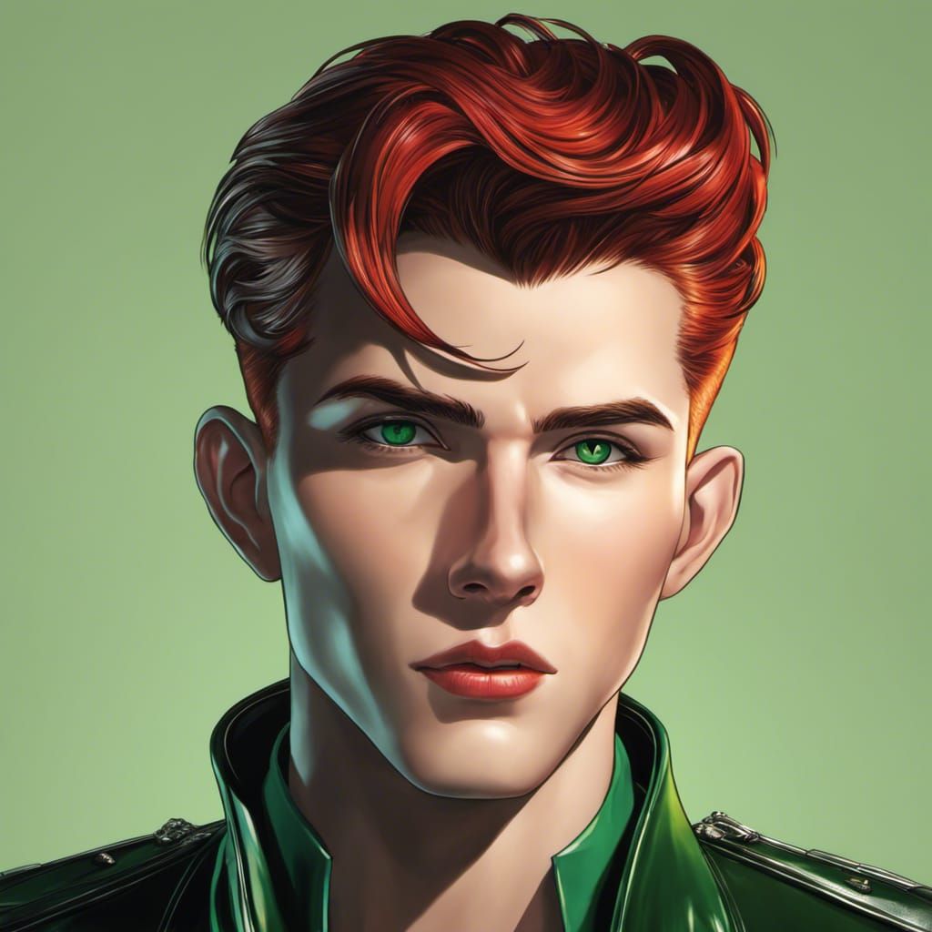 Anime Portrait: Handsome Man with Red Hair