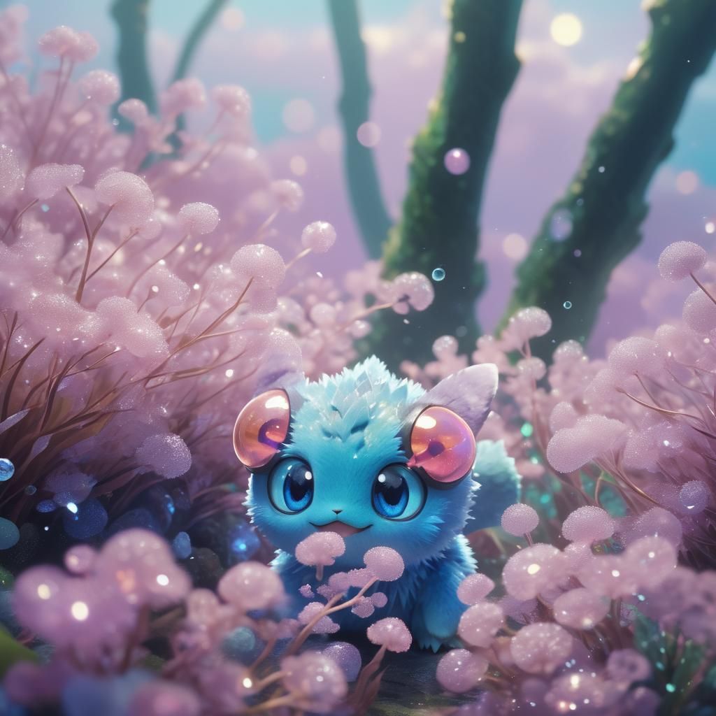 Adorable Blue Pokemon Concept Art in Pixar Style