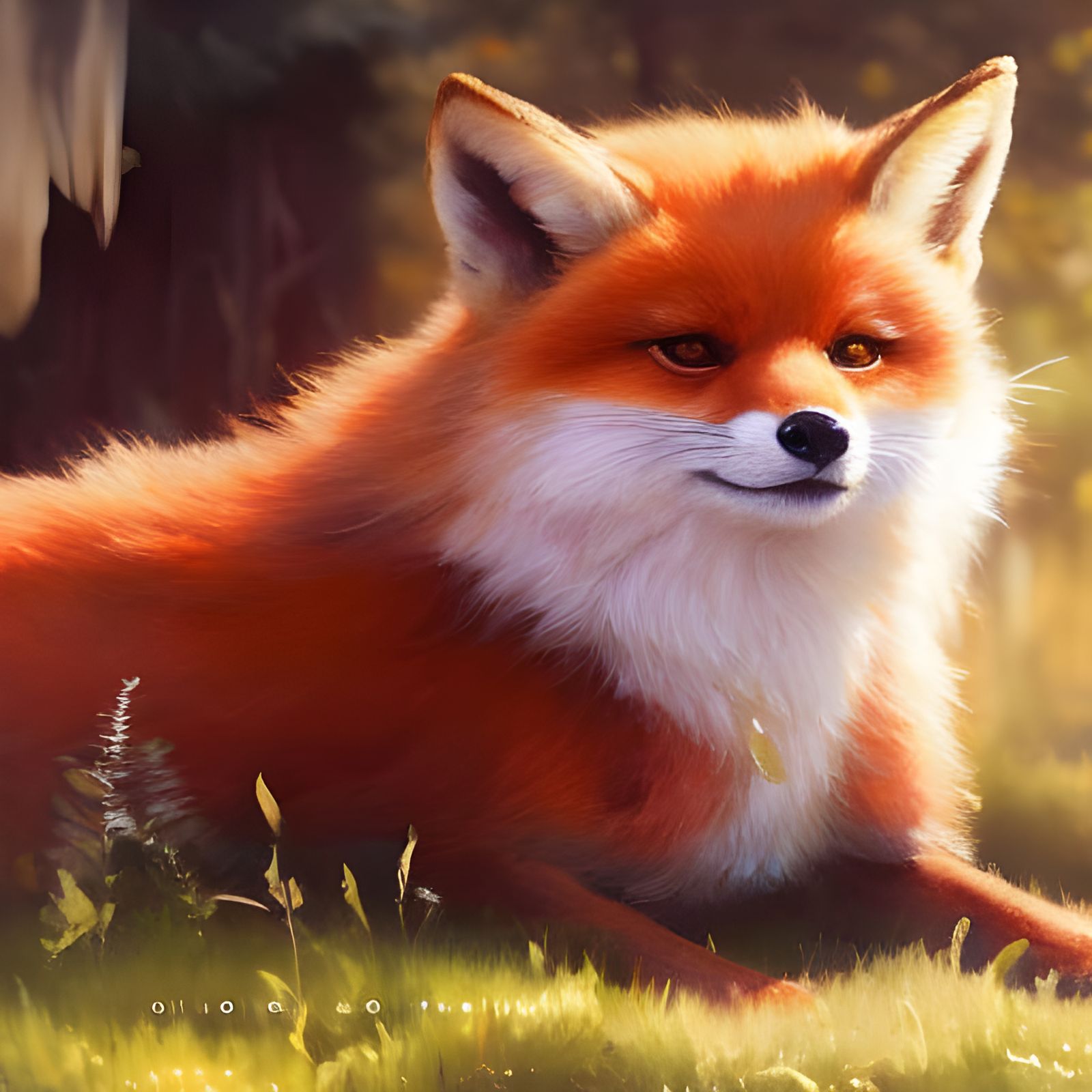 Adorable King Fox in Majestic Oil Painting Style