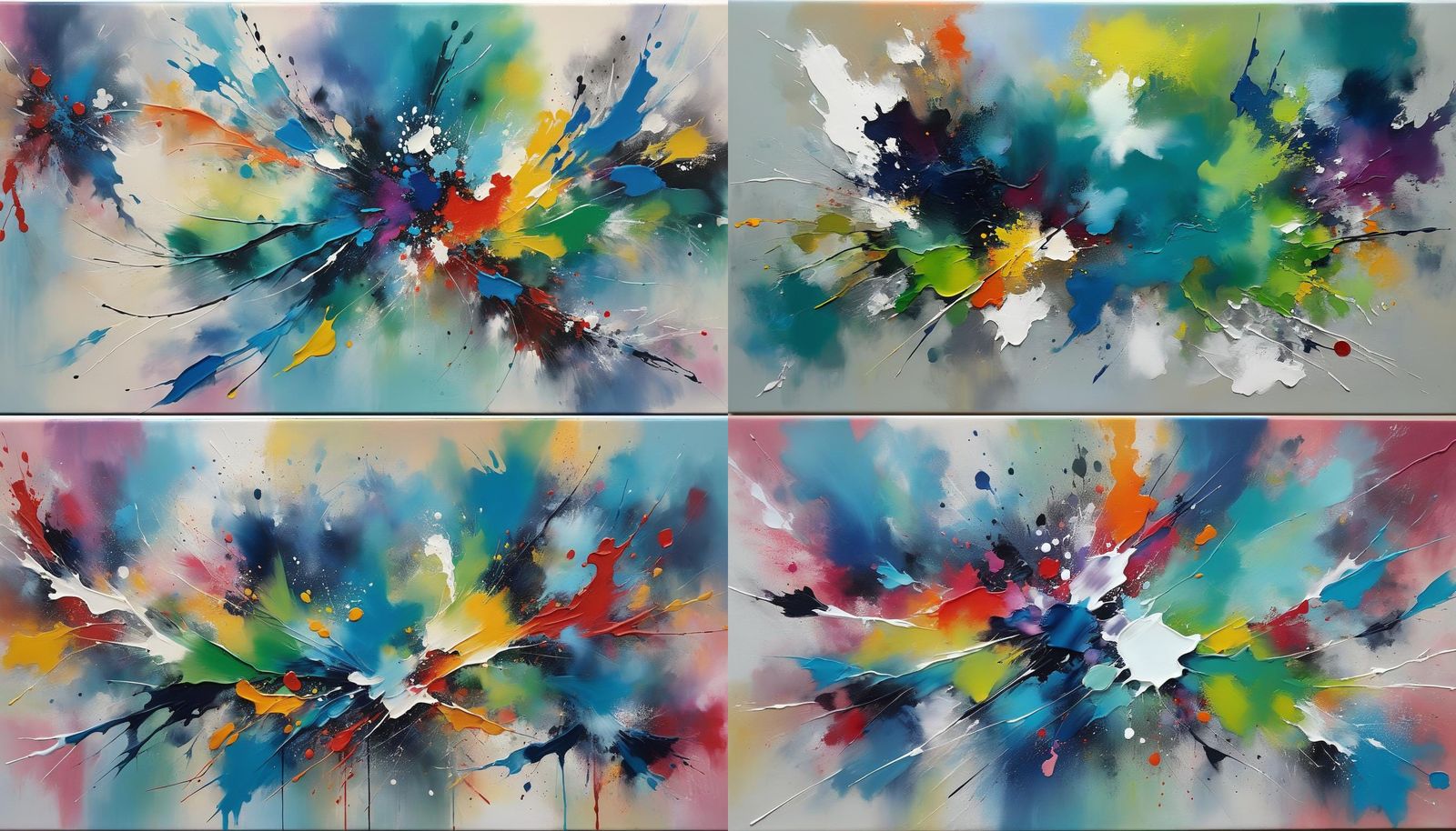 Dynamic Abstract Art with Brushstrokes and Pigment