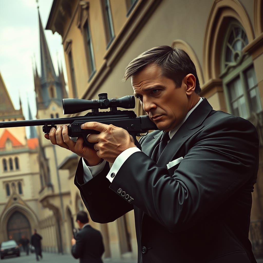 Bond Takes Aim in Gothic Prague