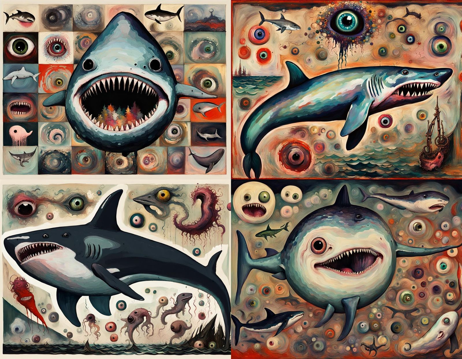 Horrific Mutant Sea Creature Collage in Fauvist Style