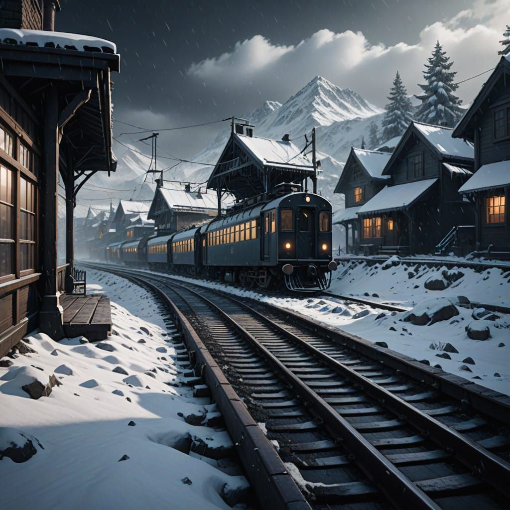 Winter's Lonely Gateway in Deep Fantasy Colors