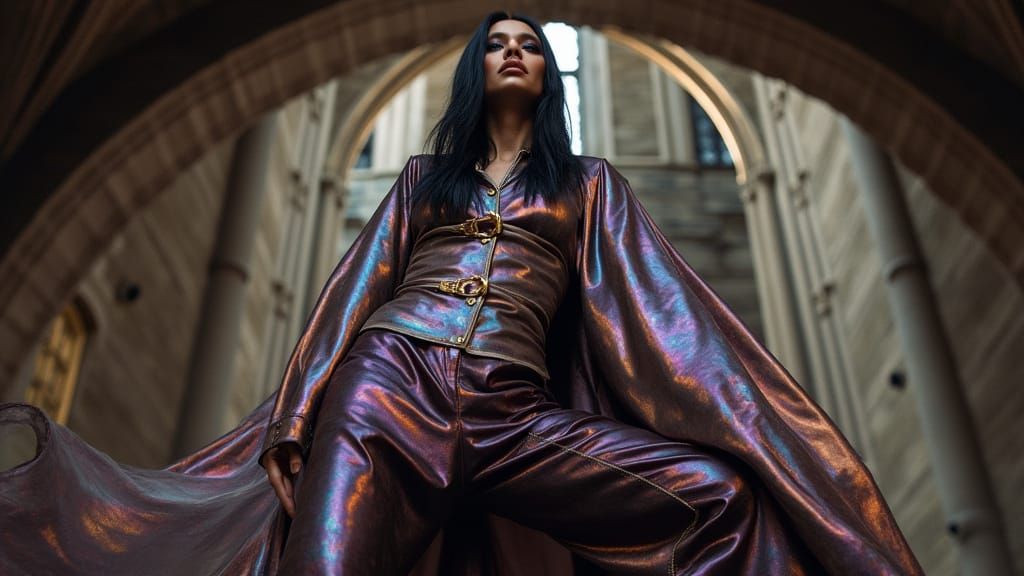 Striking Portrait Before Cathedral, Professional Photography