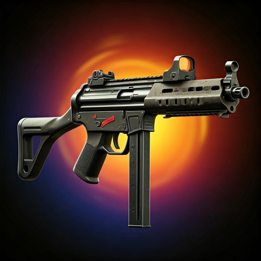 Surreal Cyberpunk Submachine Gun Concept