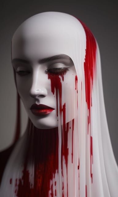 Bloody Mary: A Hyperrealistic Gothic Horror Portrait