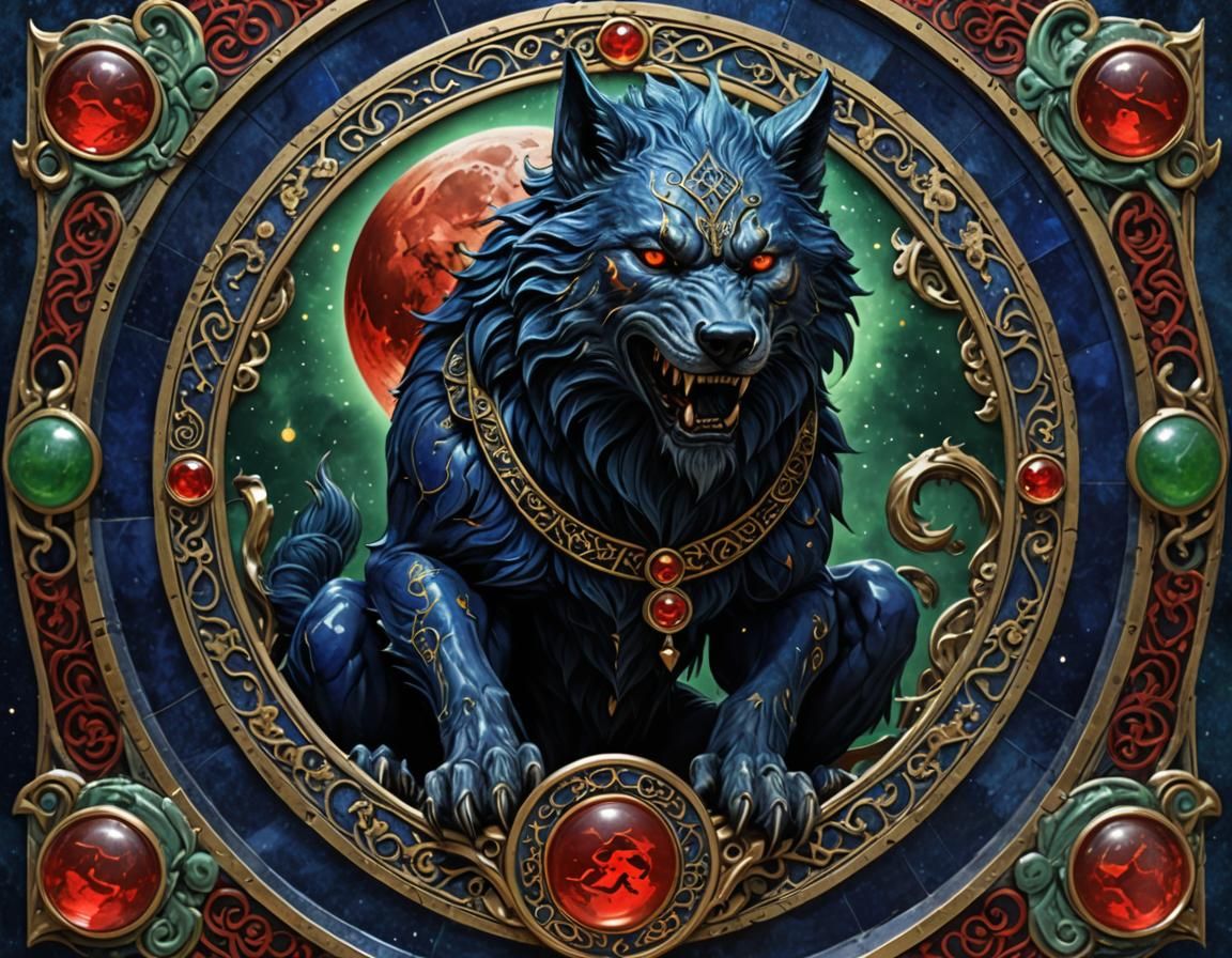 Lycanthrope in Jade Runes and Silver Filigree
