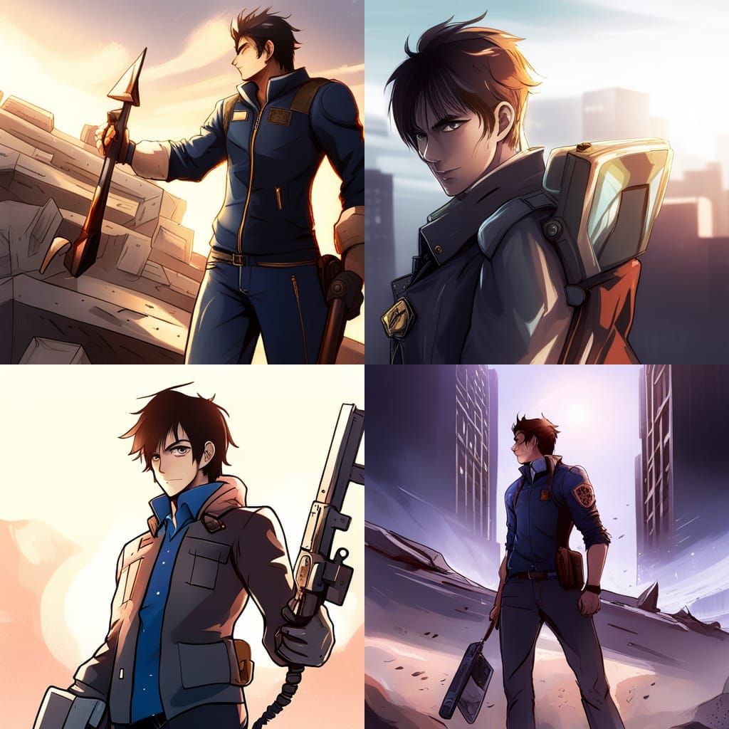 Anime Style Male Vault Dweller Illustration