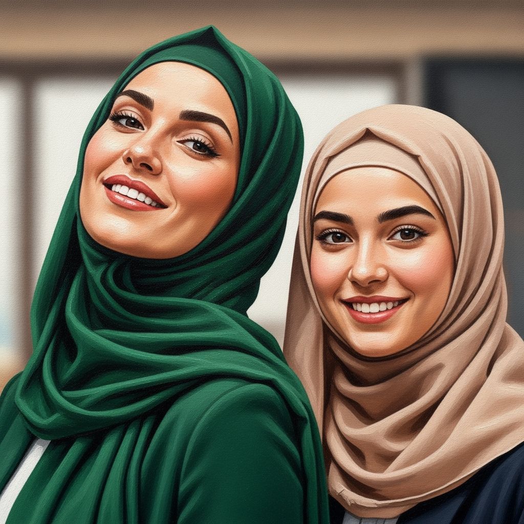 Portrait of Two Confident Hijabi Businesswomen