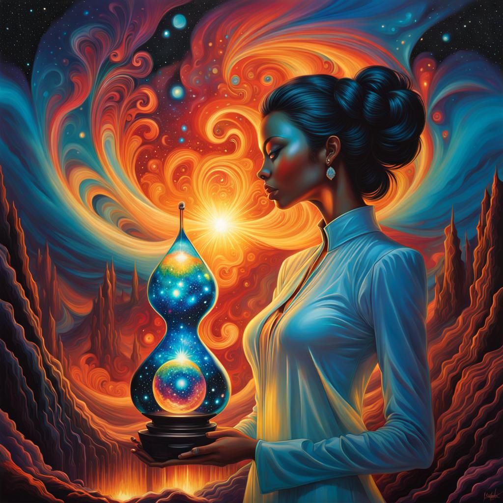 Cosmic Lava Lamp in Bioluminescent Style