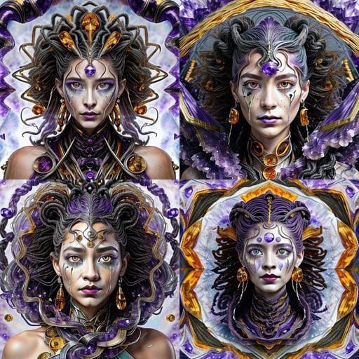 Alien Goddess in Metallic Splendor