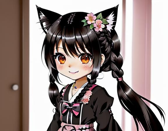 Cute Chibi Catgirl in Harajuku Style