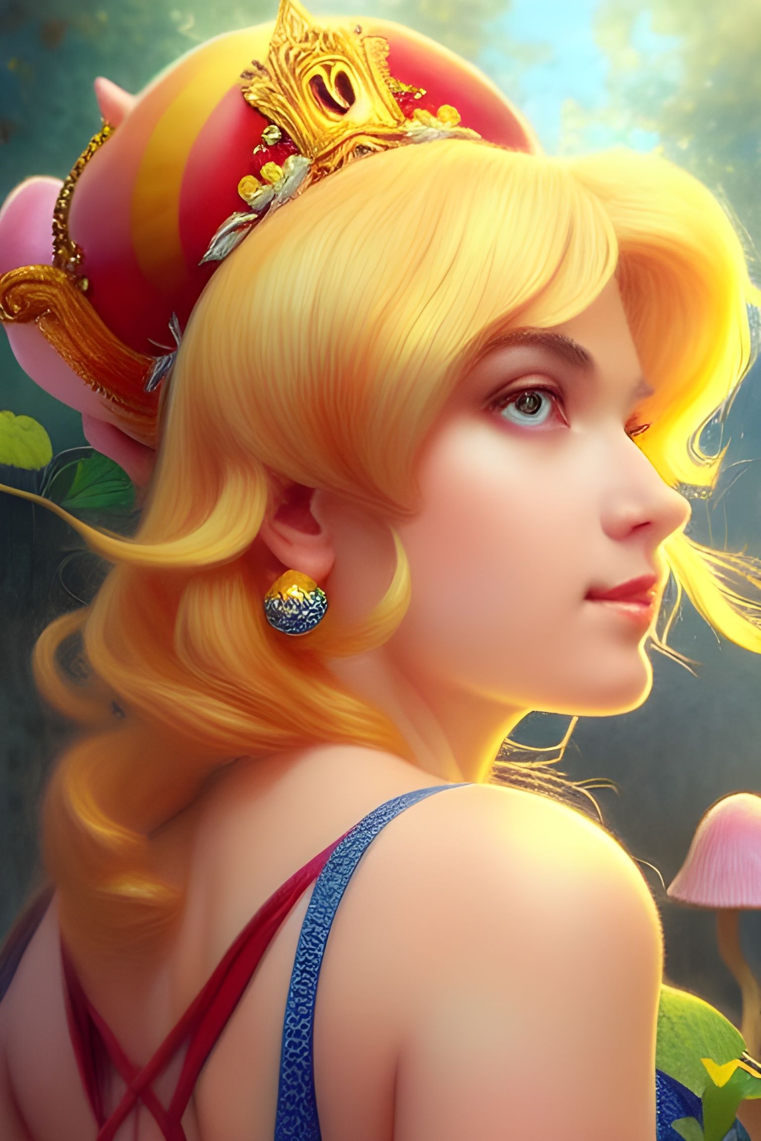 Princess Peach in the Mushroom Kingdom Portrait