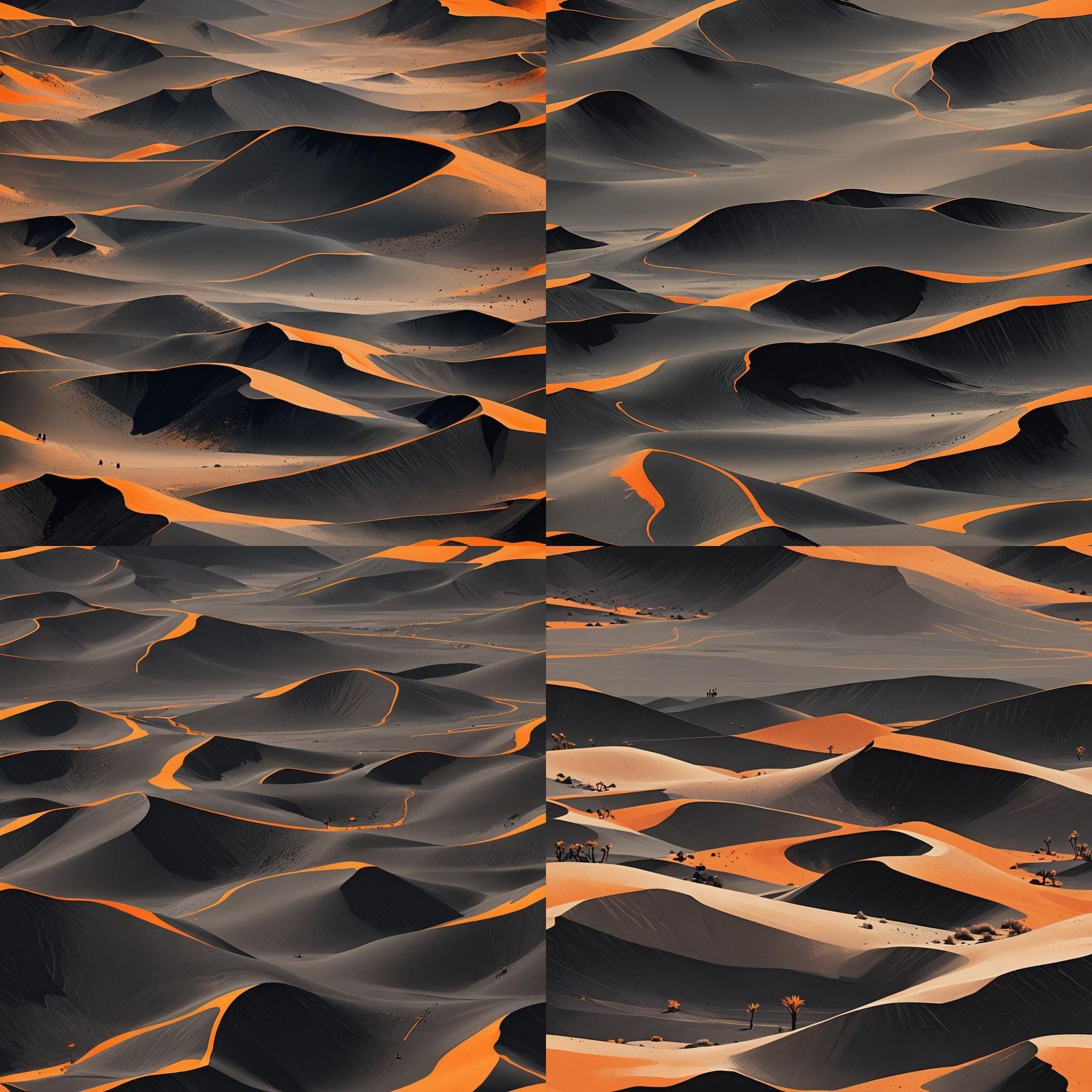 Sci-Fi Desert Punk Landscape in Bold Vector Art