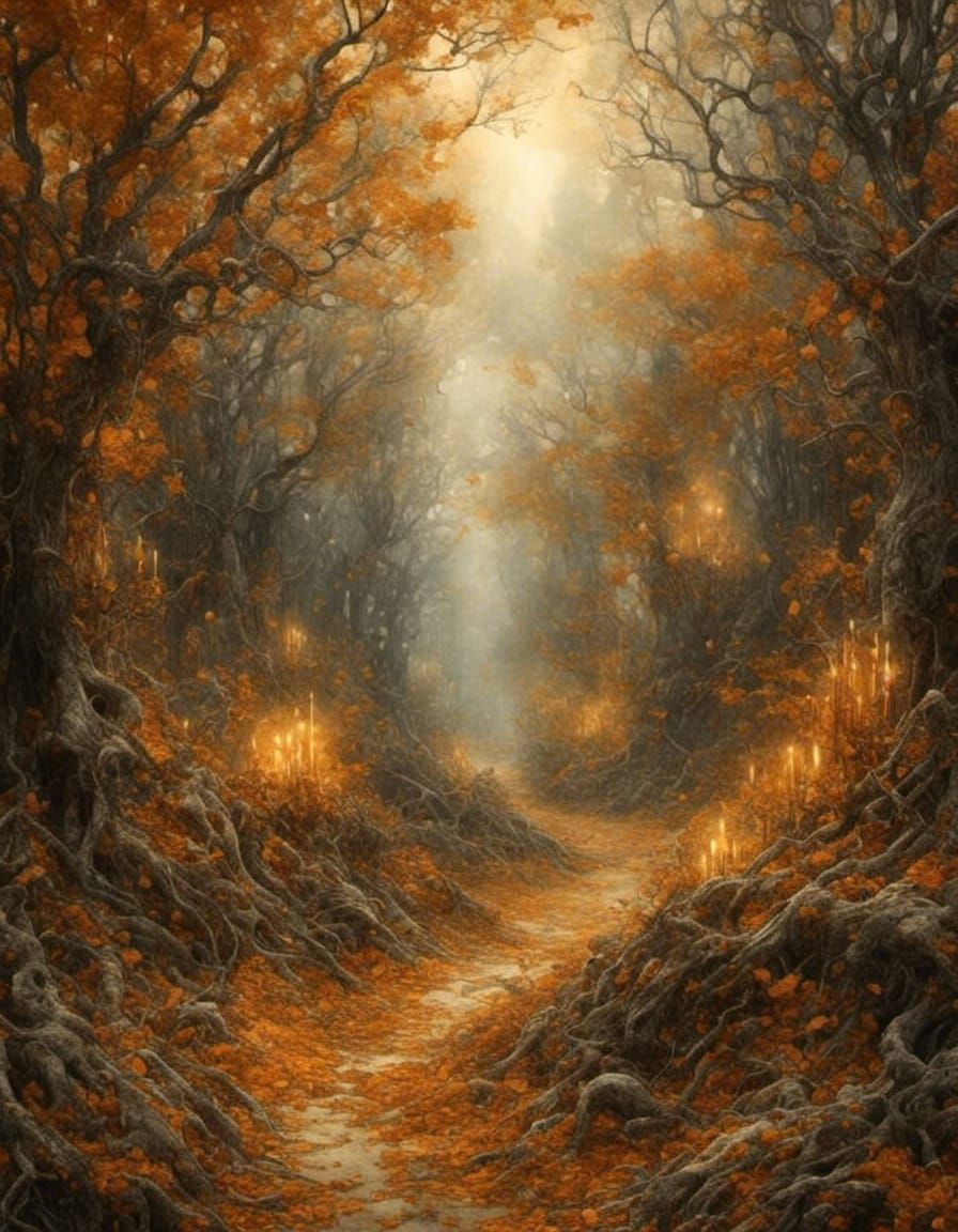 Watercolor Samhain Celebration with Dramatic Shades