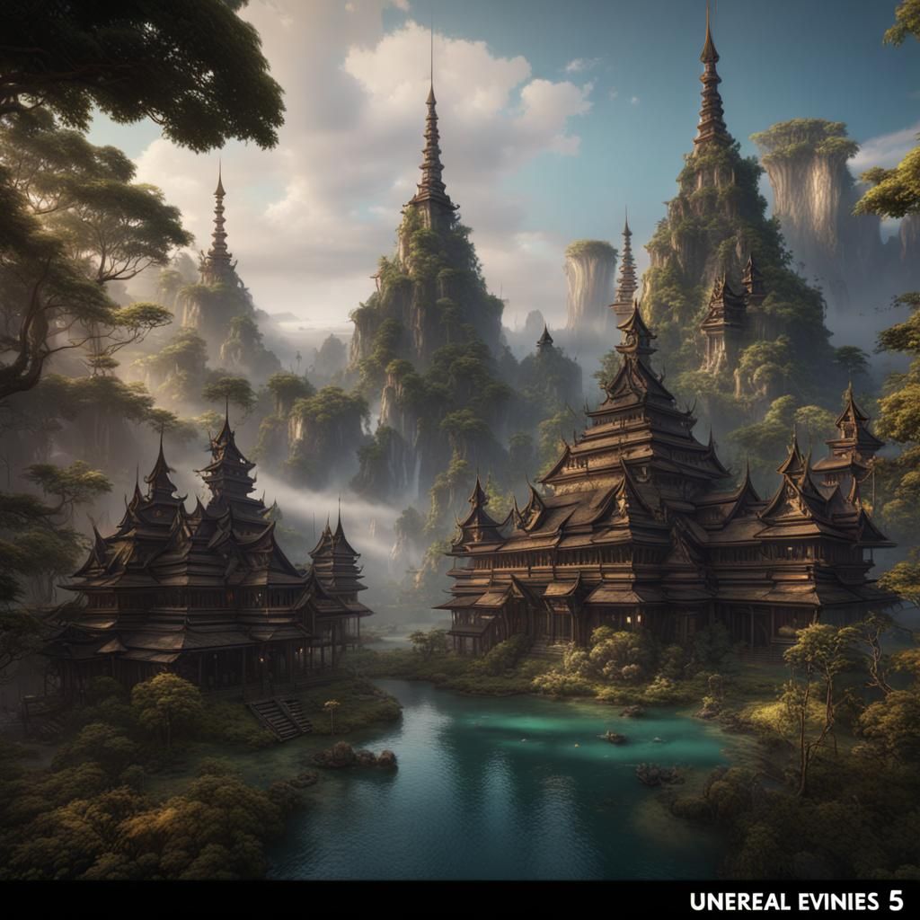 Fantastical Indonesia: Detailed Matte Painting in Deep Color