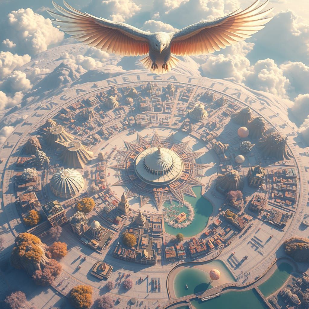 Surreal Seasonal Archipelago: A Dreamlike Aerial View