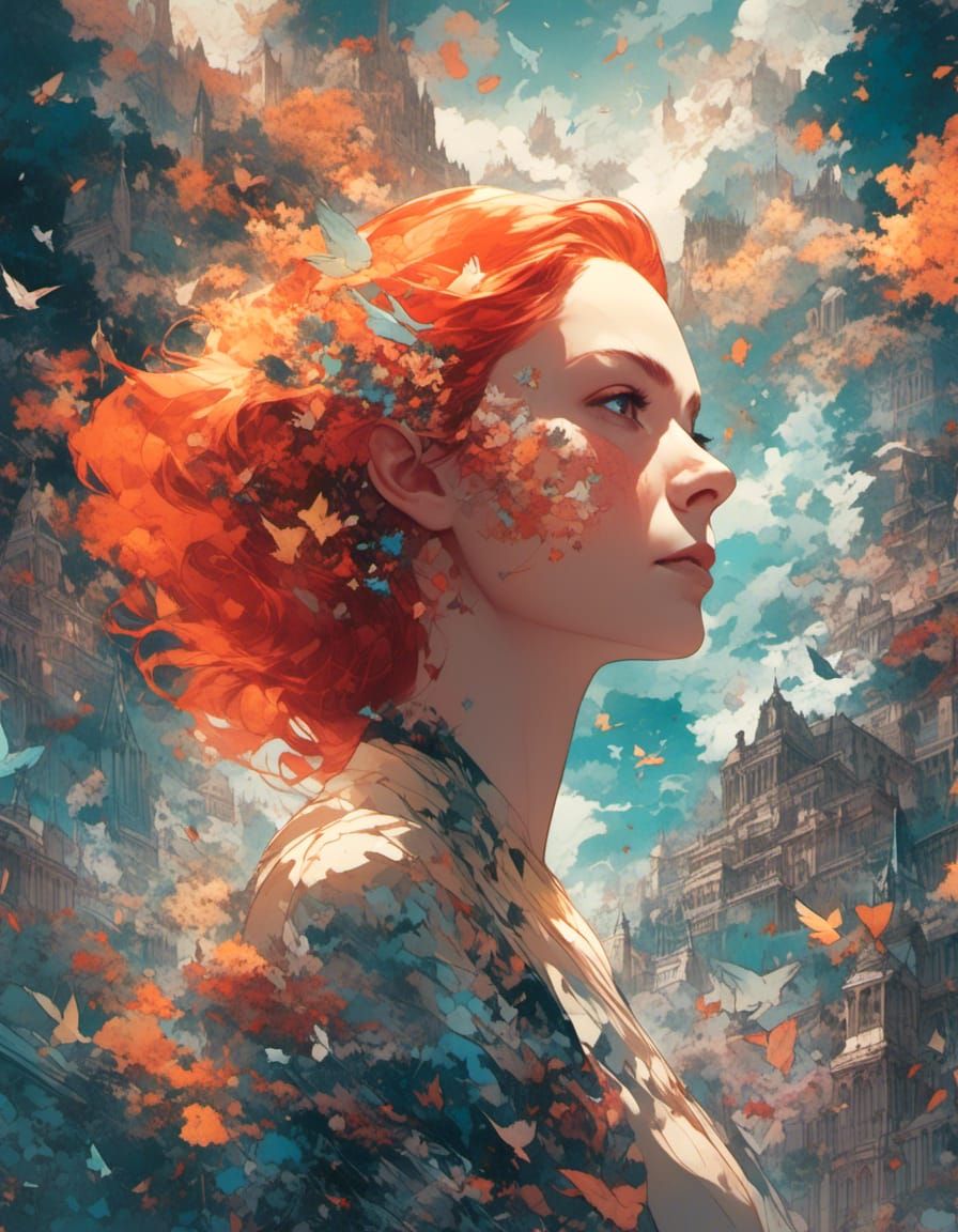 Jean Grey as Phoenix Galaxy Double Exposure