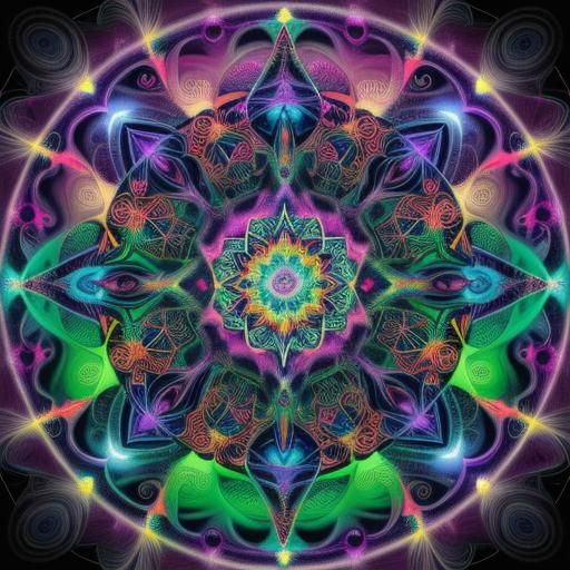 Ecstatic Motion: Kaleidoscopic Aura in Vibrant Colors