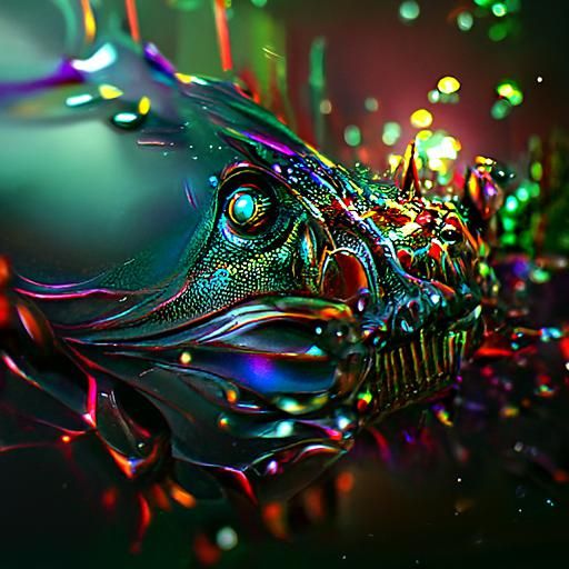 Glowing Neon Angler Fish in 3D HDR