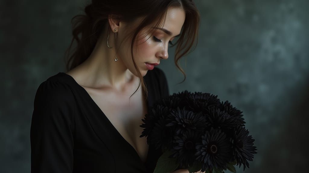 Mourning Widow in Black Velvet