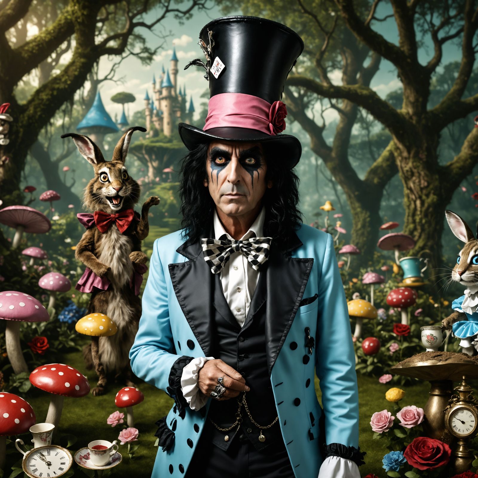 Alice Cooper as Alice in Wonderland