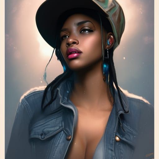 Attractive Girl in Urban Decay, Hyperdetailed Portrait