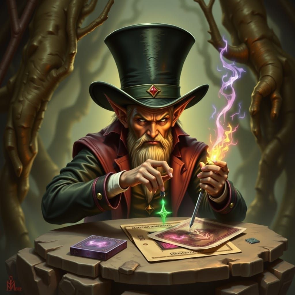 Realistic Top Hat Magic the Gathering Playing Card